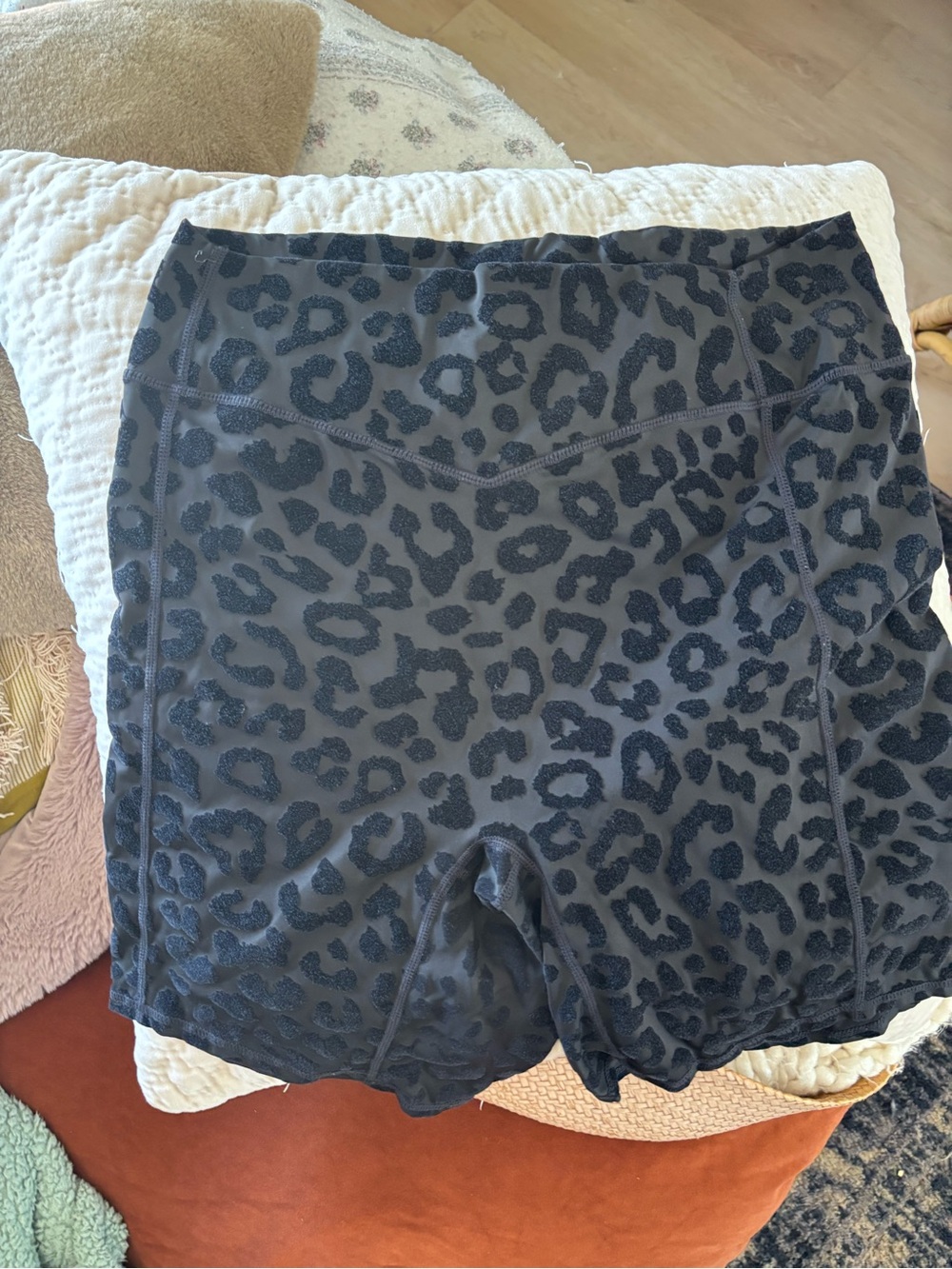 Women's High-Waist Black Leopard Print Active Shorts- balance athletica